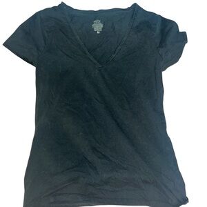 Black V-Neck Women's Top